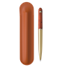 Custom Olive Pen With Leather Case Combination Brown