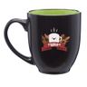 Dual Colored Ceramic Bistro Mugs Lime Green