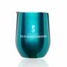 Gleam Elegance Isoliertes Weinglas Türkisblau