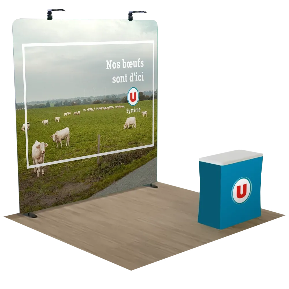Présentoir d'exposition zippé en tissu tendu 3,1 m x 2,4 m - Imprint Now - FR