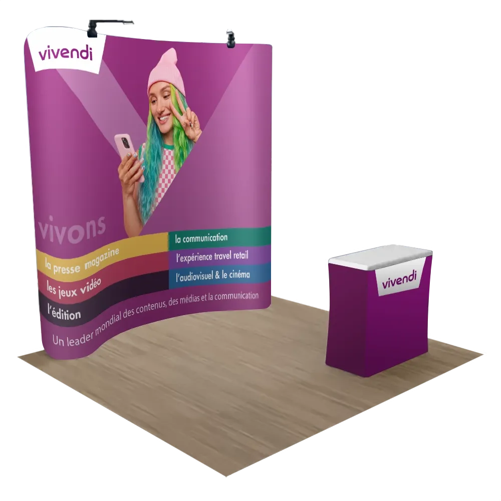 Présentoir Zippé Courbé 3 m x 2,4 m - Imprint Now - FR