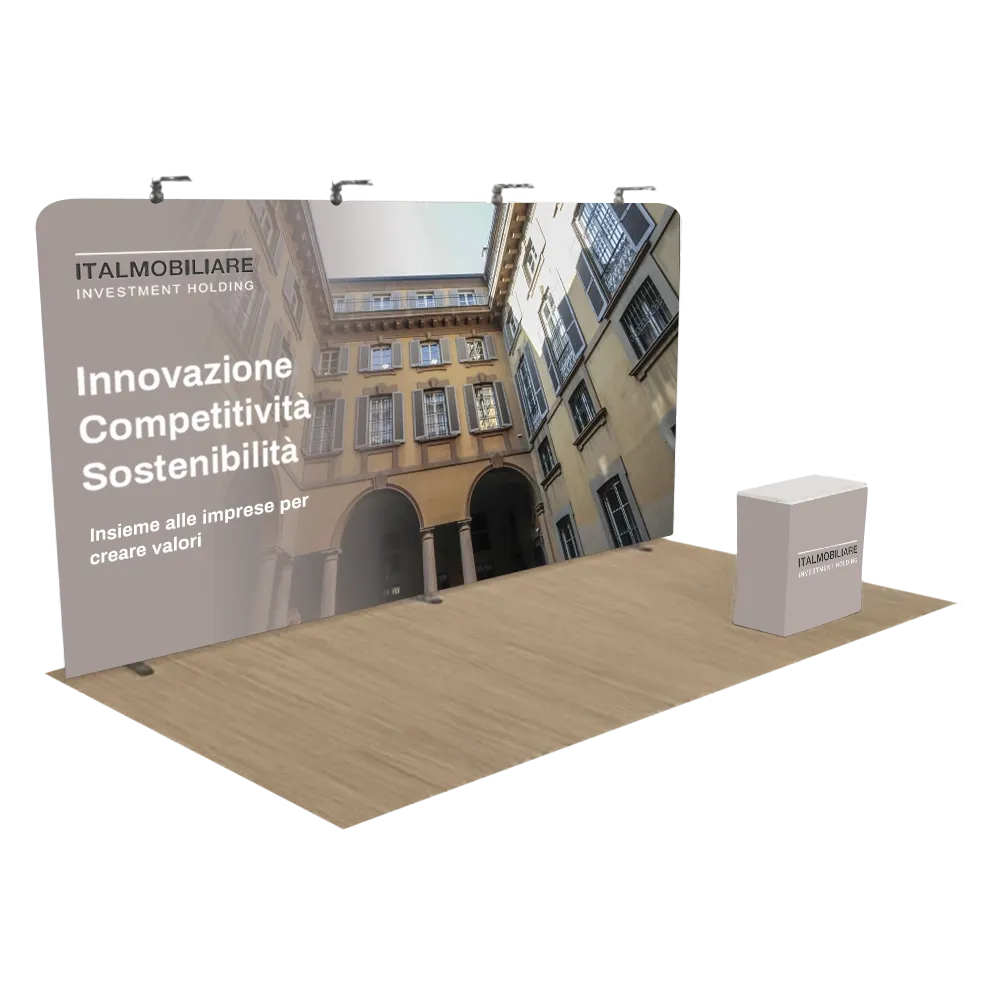 Espositore per fiere Zip Up personalizzato 6,1 x 3,1 m - Imprint Now - IT