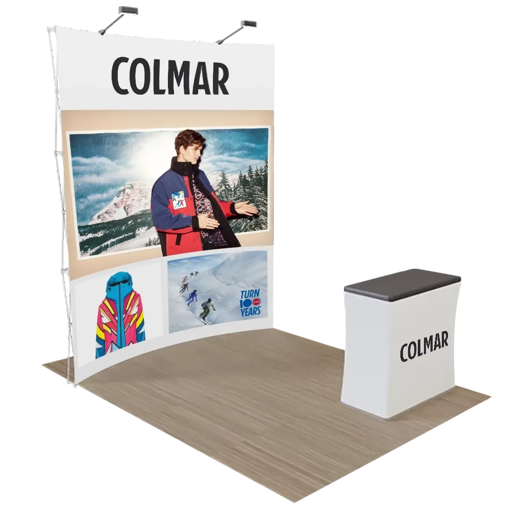 Espositore pop-up curvo da 2,4 m x 2,4 m - Imprint Now - IT