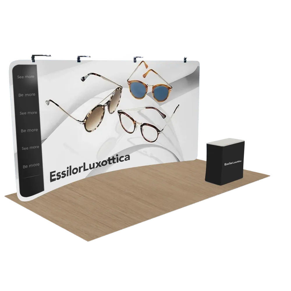 Espositore per Fiere con Zip Curvo Personalizzato 6,1 m x 2,4 m - Imprint Now - IT