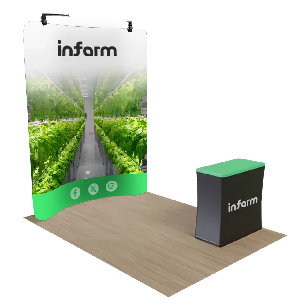 2,4 m x 2,4 m Gebogenes Zip-Up-Display