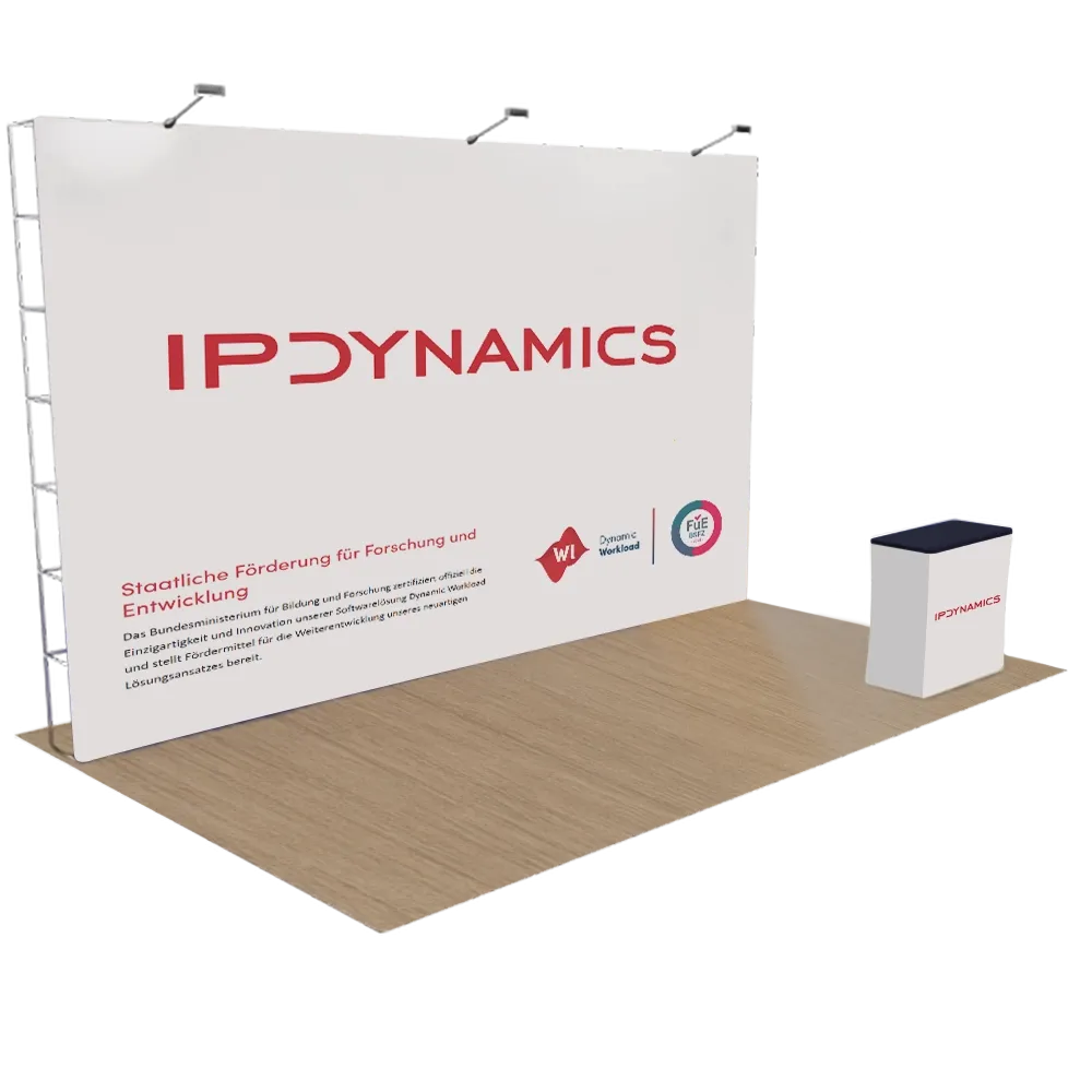 Individuelles Pop-Up Messedisplay 6,1 m x 3 m