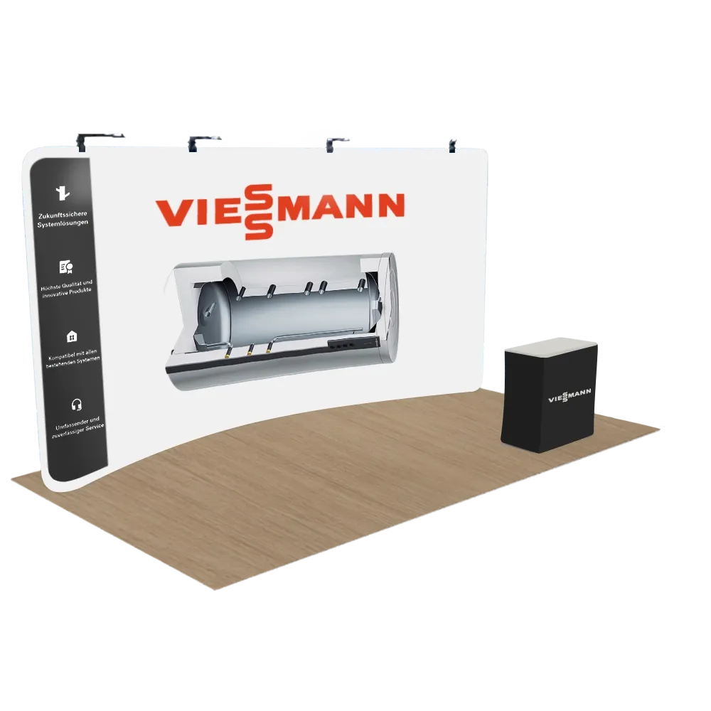 6,1 m x 2,4 m Gebogenes Zip-Up-Display