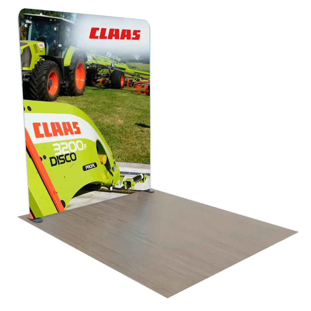 Individuelles, beleuchtetes Messedisplay mit Spannstoff 2,4 m x 2,4 m