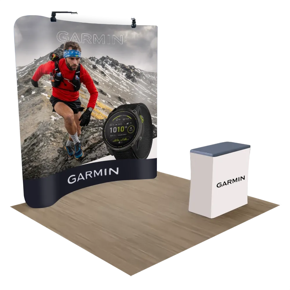 3 m x 2,4 m Gebogenes Zip-Up-Display