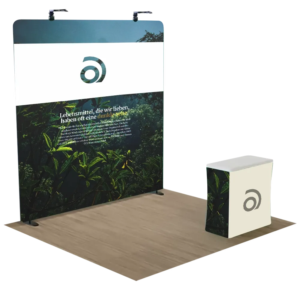 Individuelles Zip-Up Messe-Display Spannstoff 3,1 m x 2,4 m