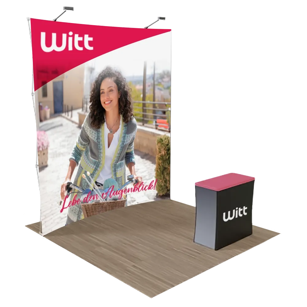 3 m x 3 m Gebogenes Pop-Up-Display