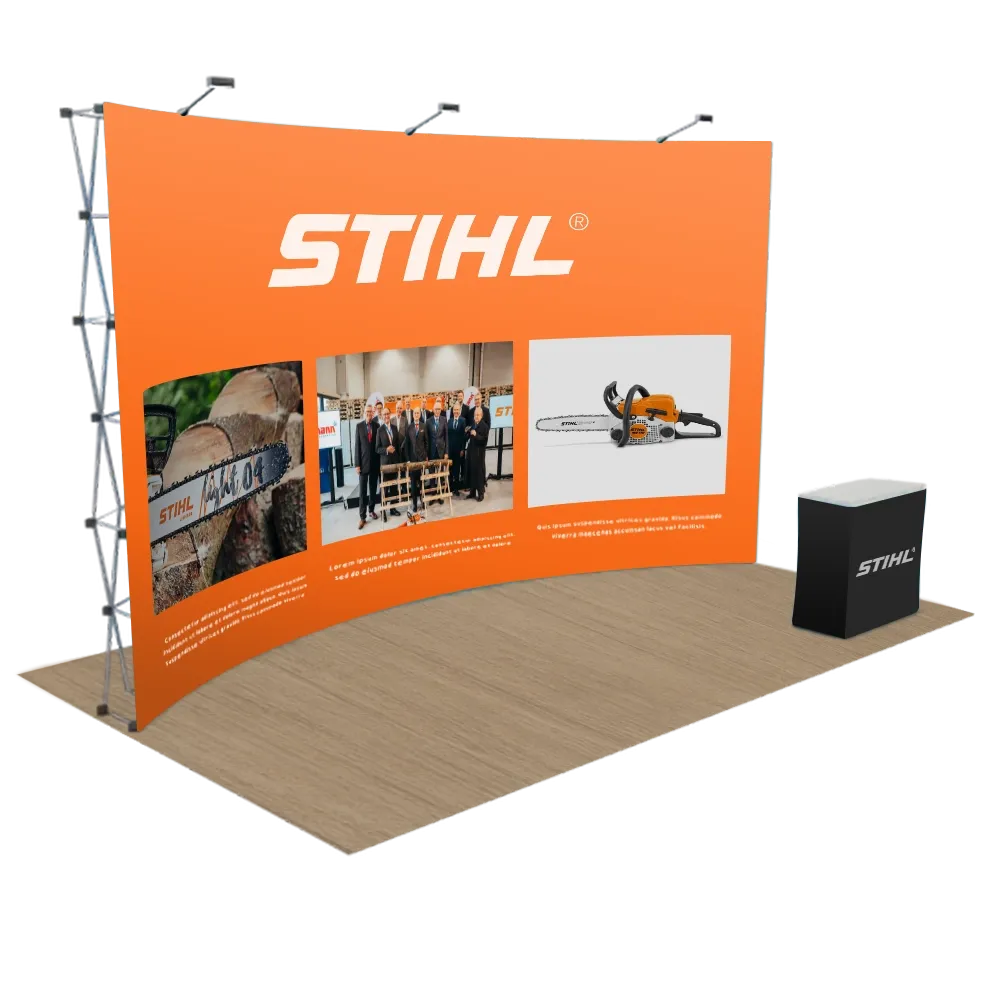 6,1 m x 3 m Gebogenes Pop-Up-Display