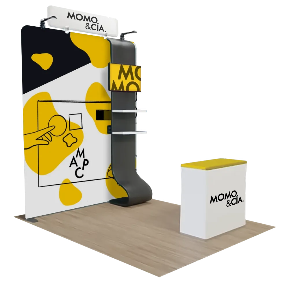 2,4 m x 2,4 m Expositor Recto Para Medios de Comunicación - Imprint Now - ES