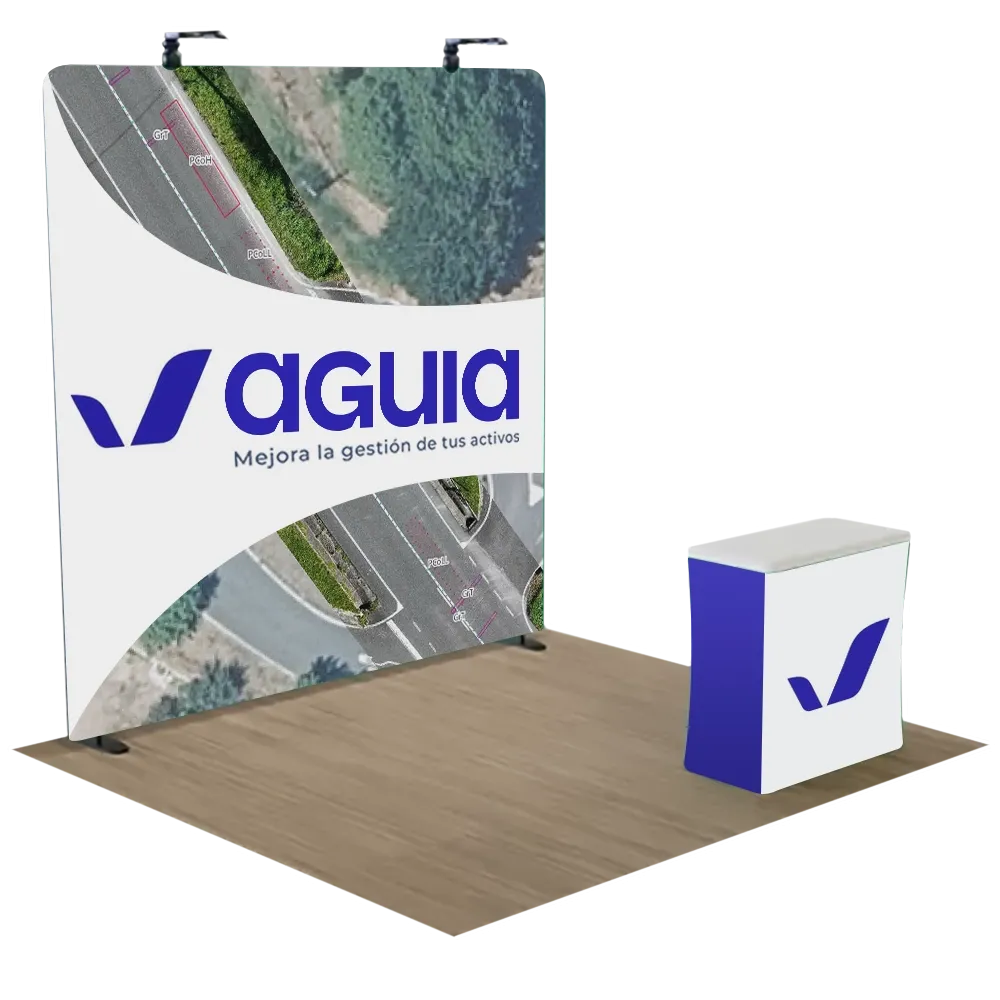 Expositor Recto con Cremallera de 3 m x 2,4 m - Imprint Now - ES