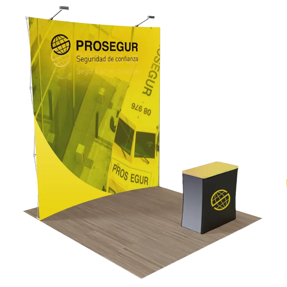 Expositor Pop-Up Curvo 3 m x 3 m - Imprint Now - ES