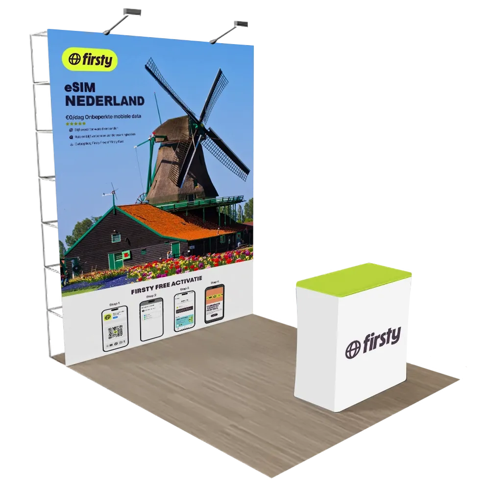 2,4 m x 2,4 m rechte pop-up display