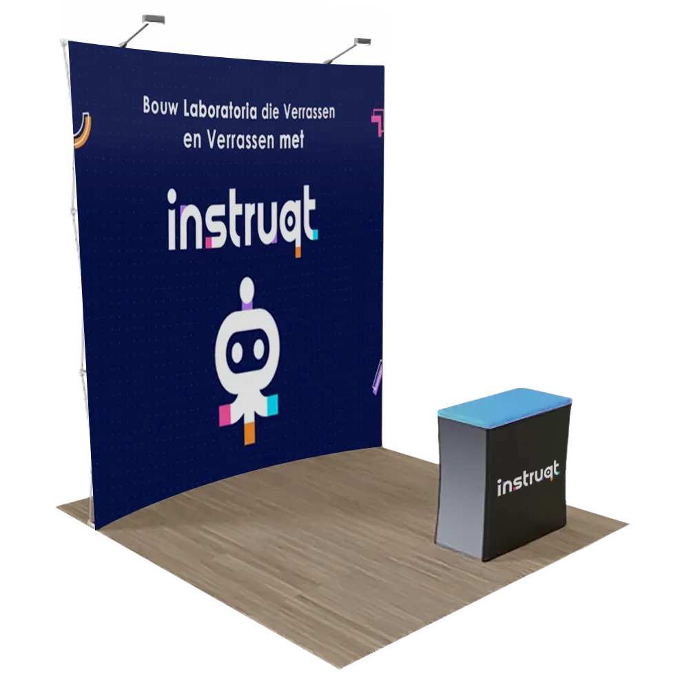 Pop Up Vakbeursdisplay 3 m x 3 m Gebogen op Maat