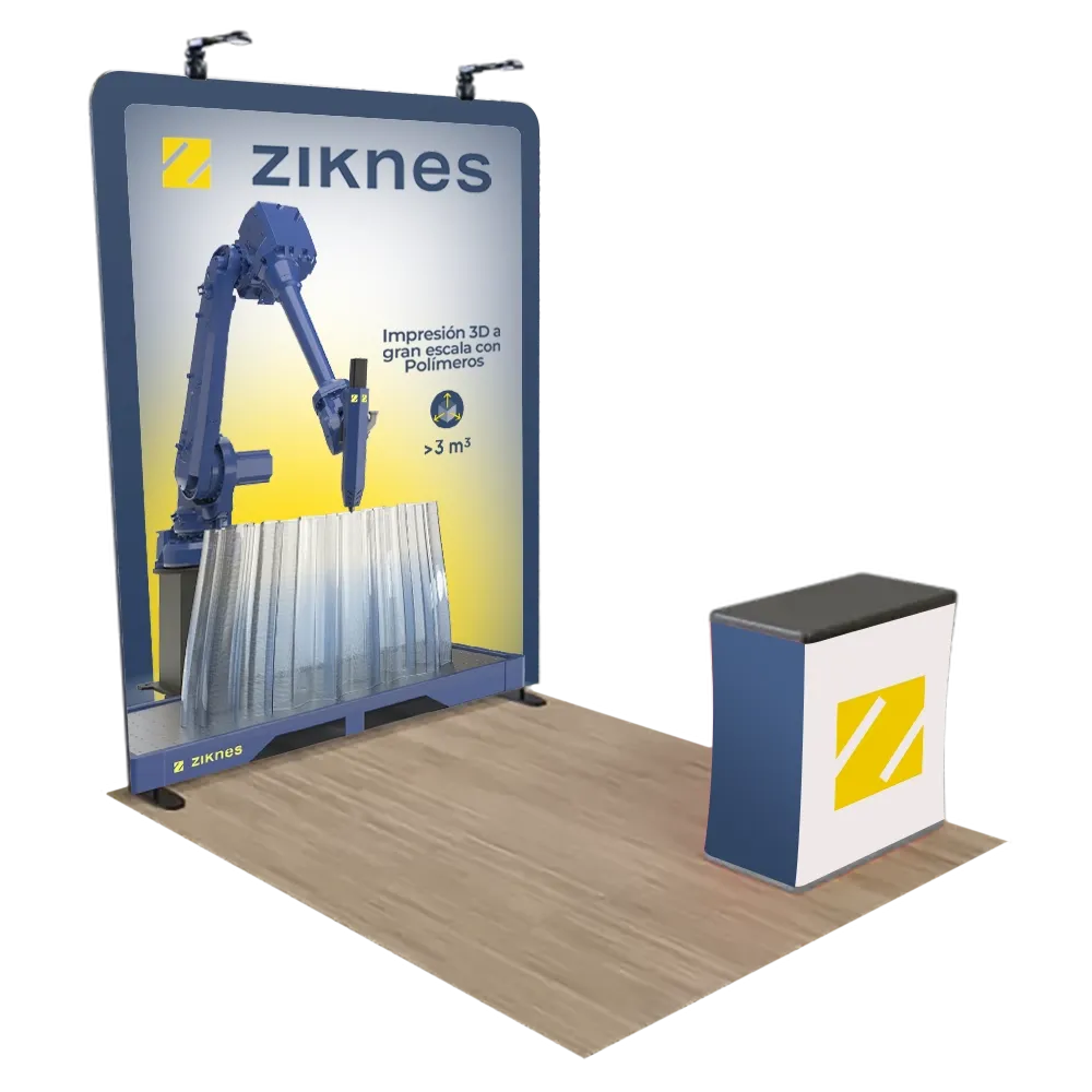 2,4 m x 2,4 m Expositor Recto con Cremallera - Imprint Now - ES