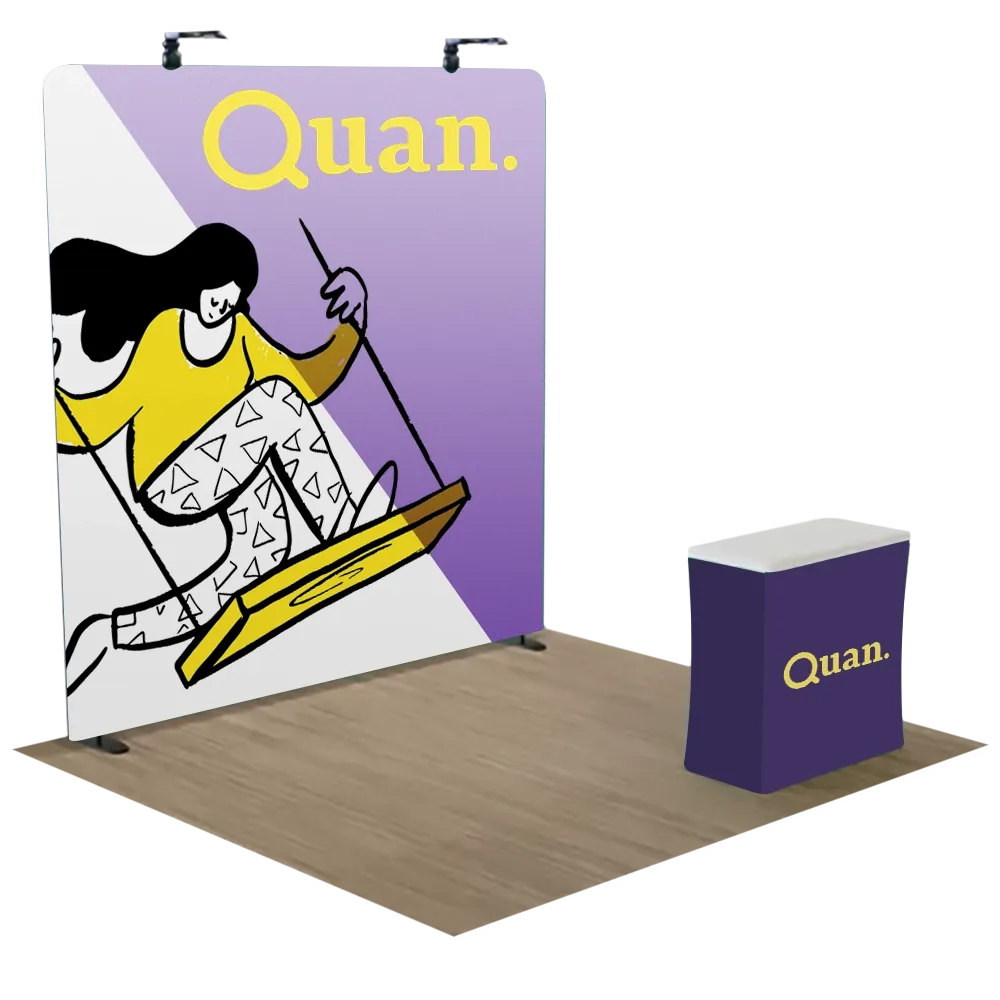 Gepersonaliseerde Zip Up Trade Show Display Spanning stof 3,1 m x 2,4 m