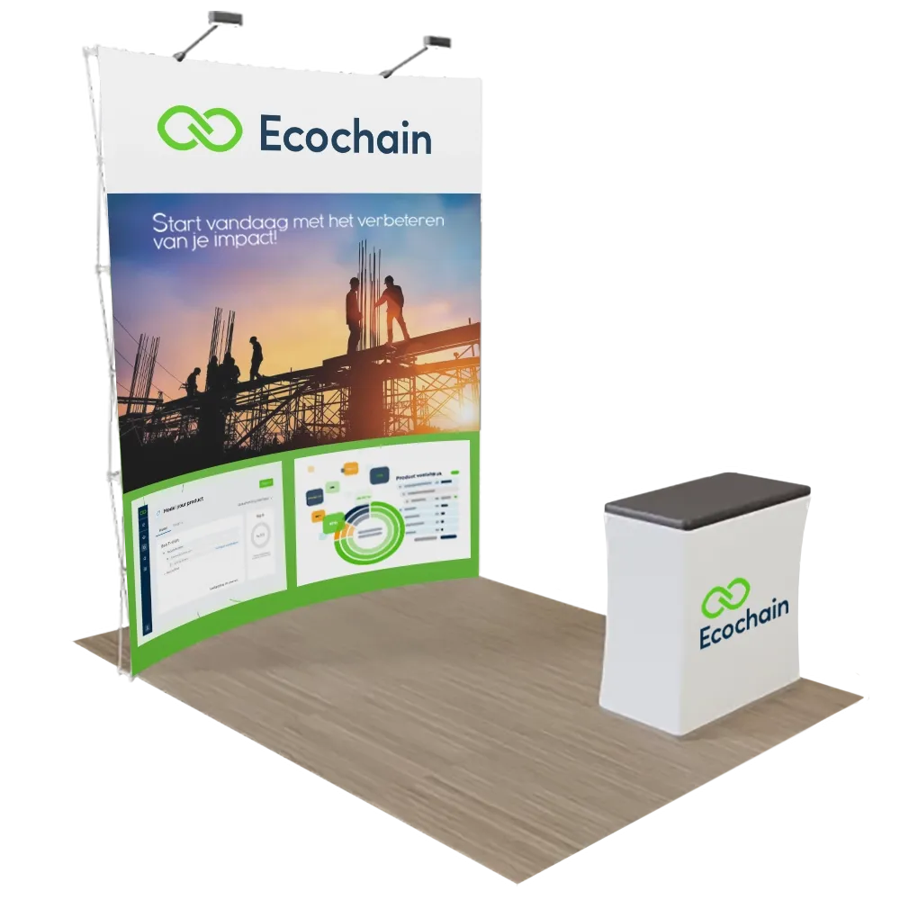 2,4 m x 2,4 m Gebogen Pop-up Vertoning