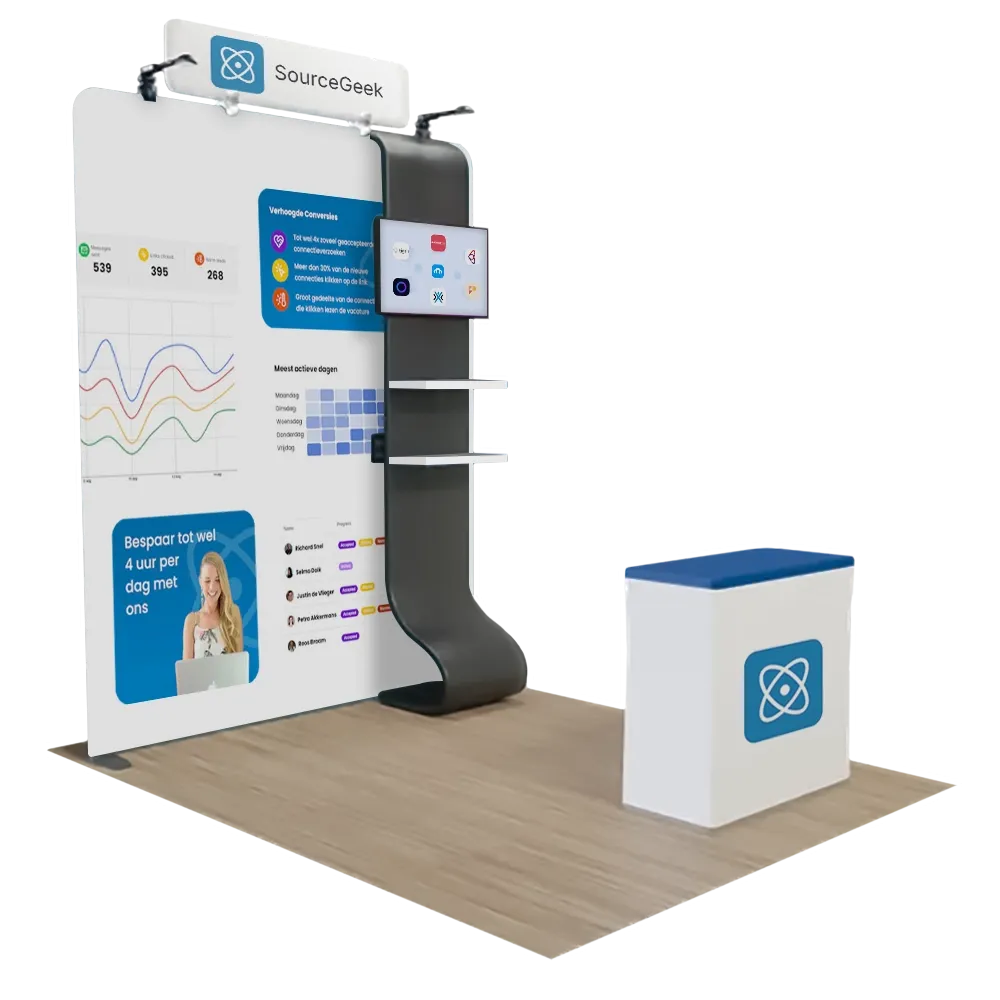 2,4 m x 2,4 m Rechte Mediadisplay