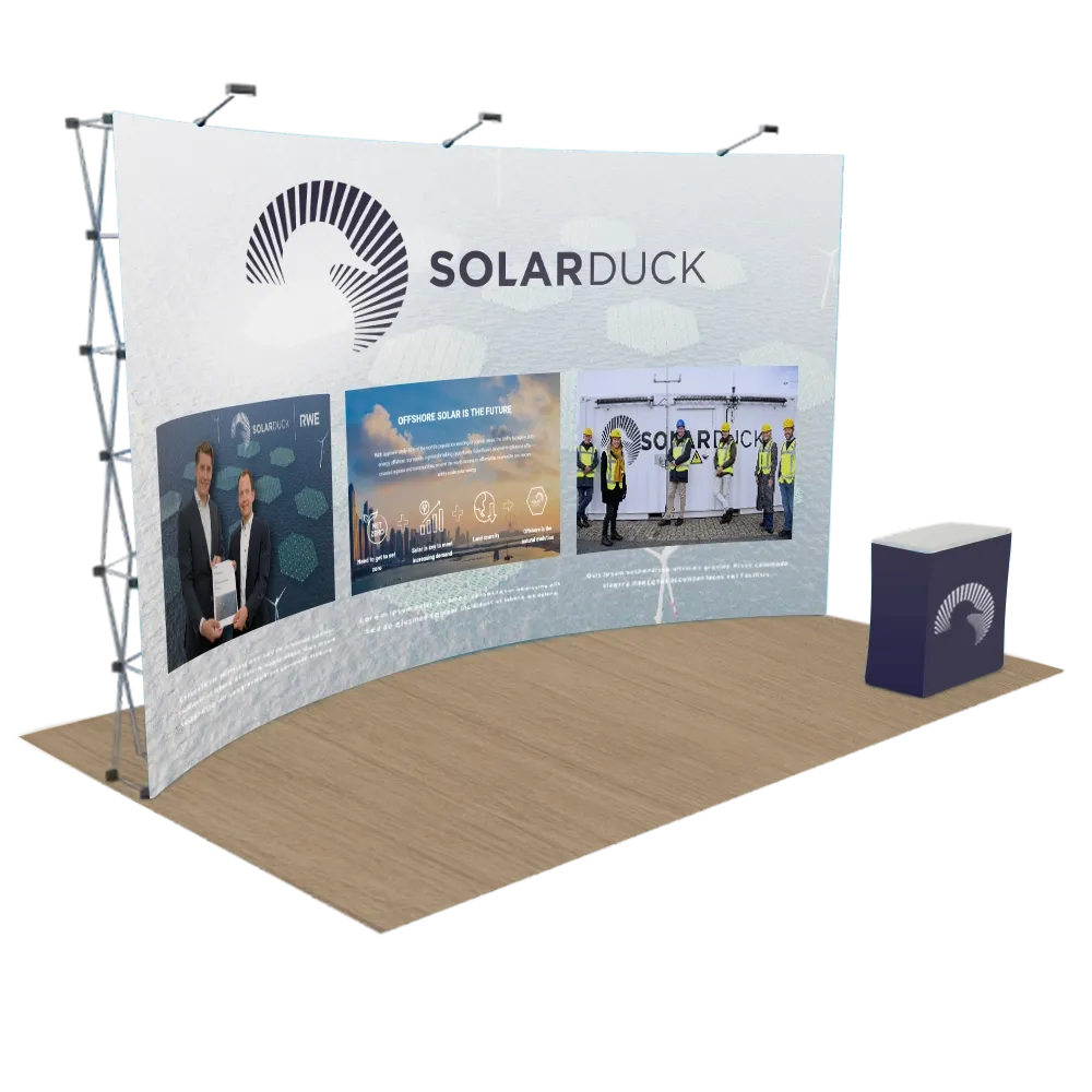 Aangepaste Gebogen Pop Up Display Stand 6,1 m x 3 m