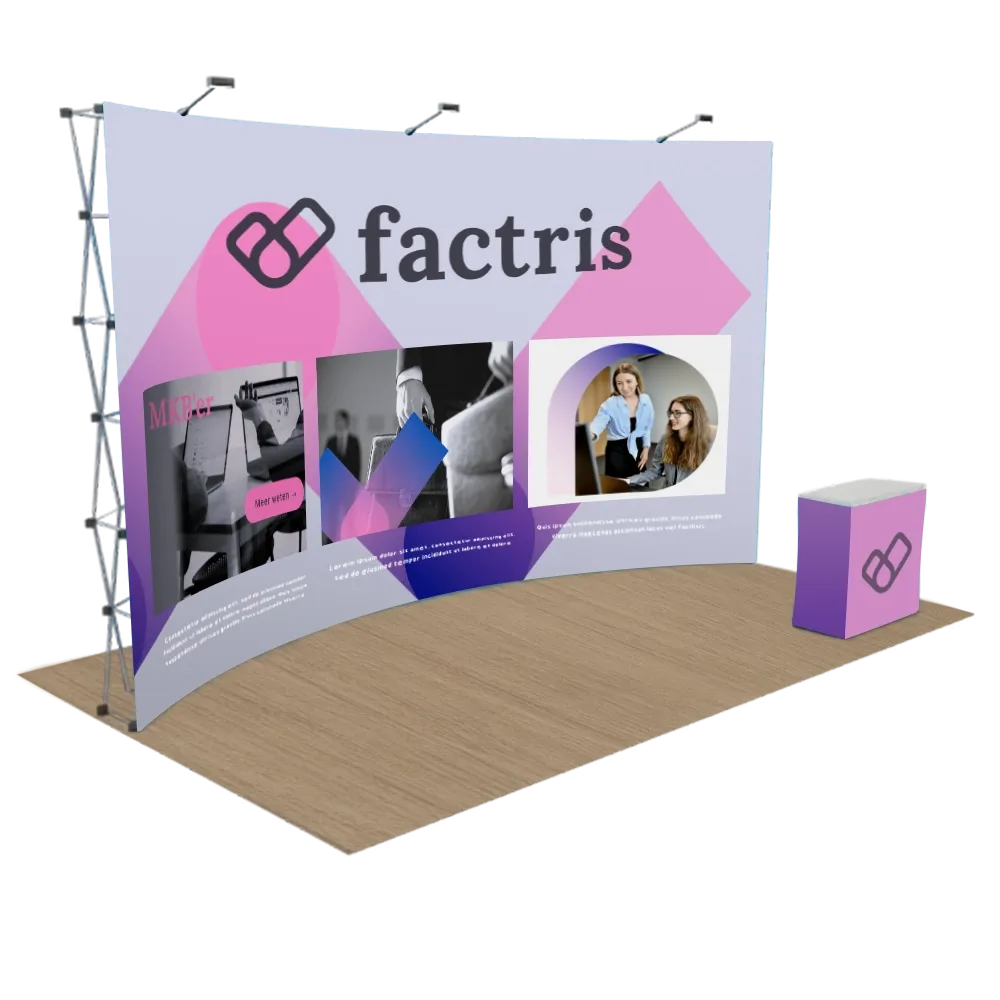 6 x 3 m Gebogen Pop-up Display